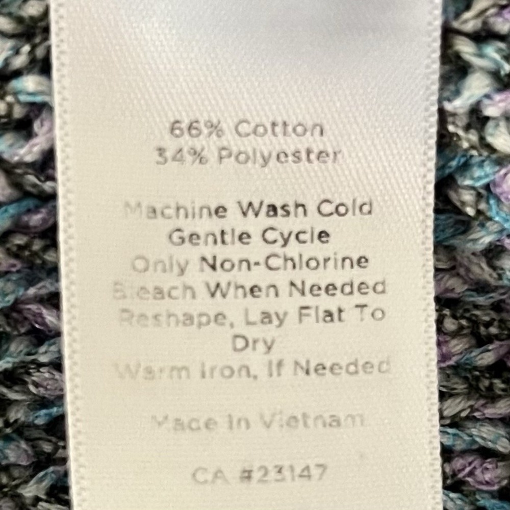 Talbots Sweater Womens LP Petite Blue Marbled Pullover Roll Neck Long Sleeve - Picture 6 of 9